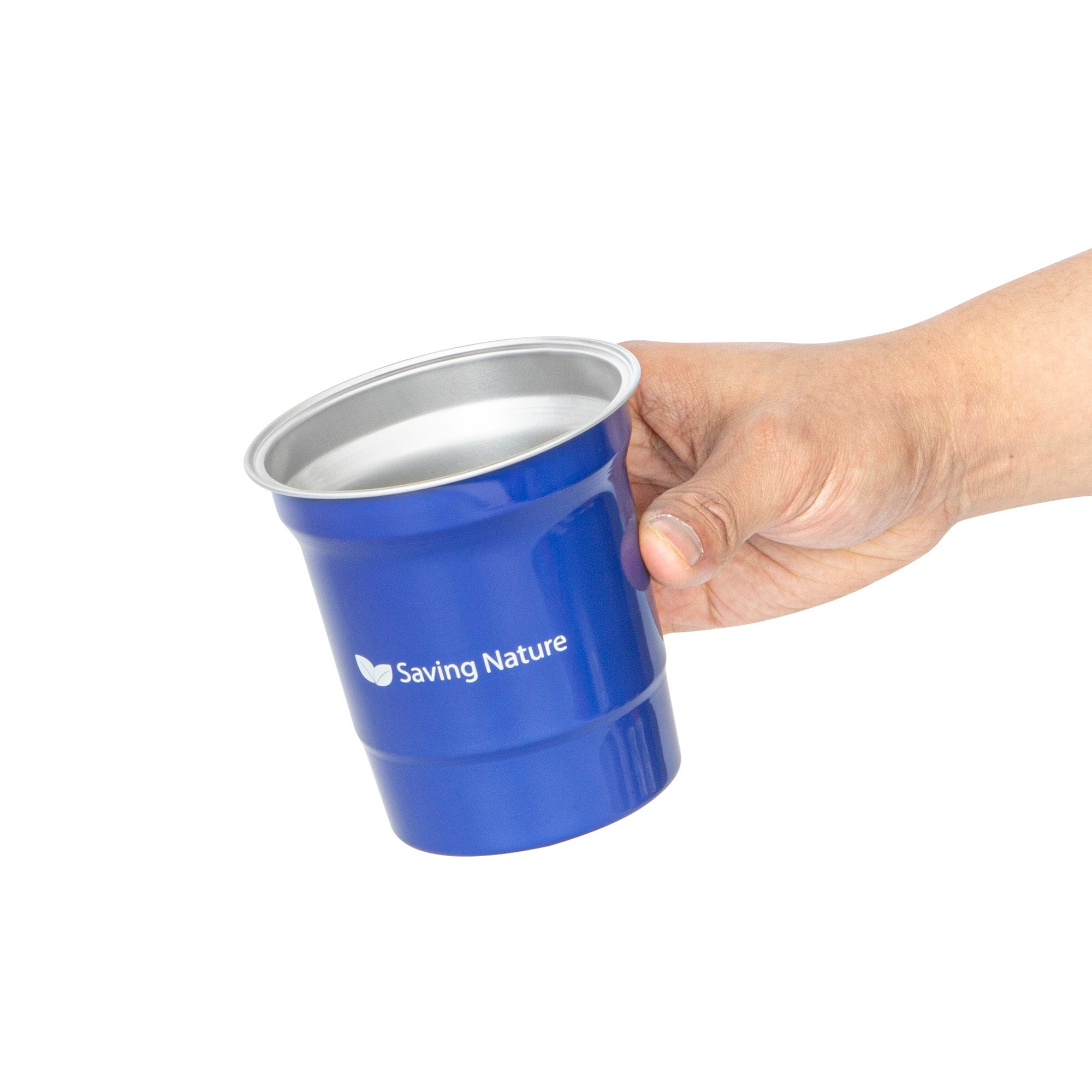 Saving Nature 16 oz Blue Aluminum Drinking Cup - 3 3/4" x 3 3/4" x 4" - 100 count box