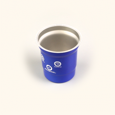 Saving Nature 16 oz Blue Aluminum Drinking Cup - 3 3/4" x 3 3/4" x 4" - 100 count box
