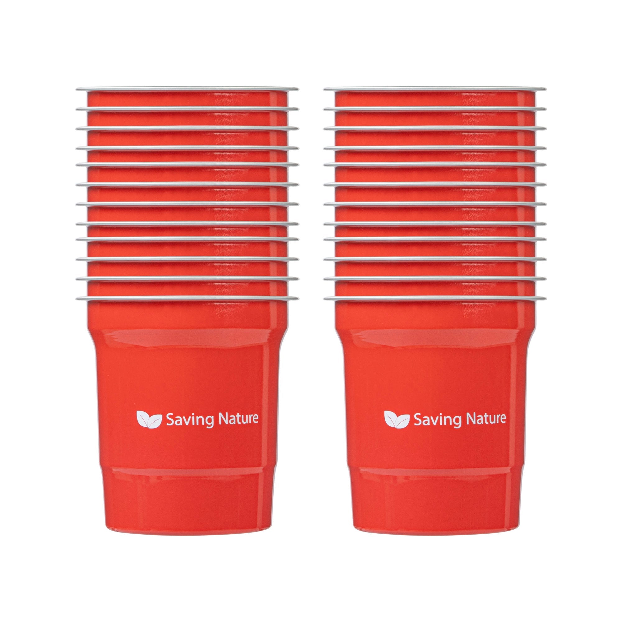 Saving Nature 16 oz Red Aluminum Drinking Cup - 3 3/4" x 3 3/4" x 4" - 10 count box