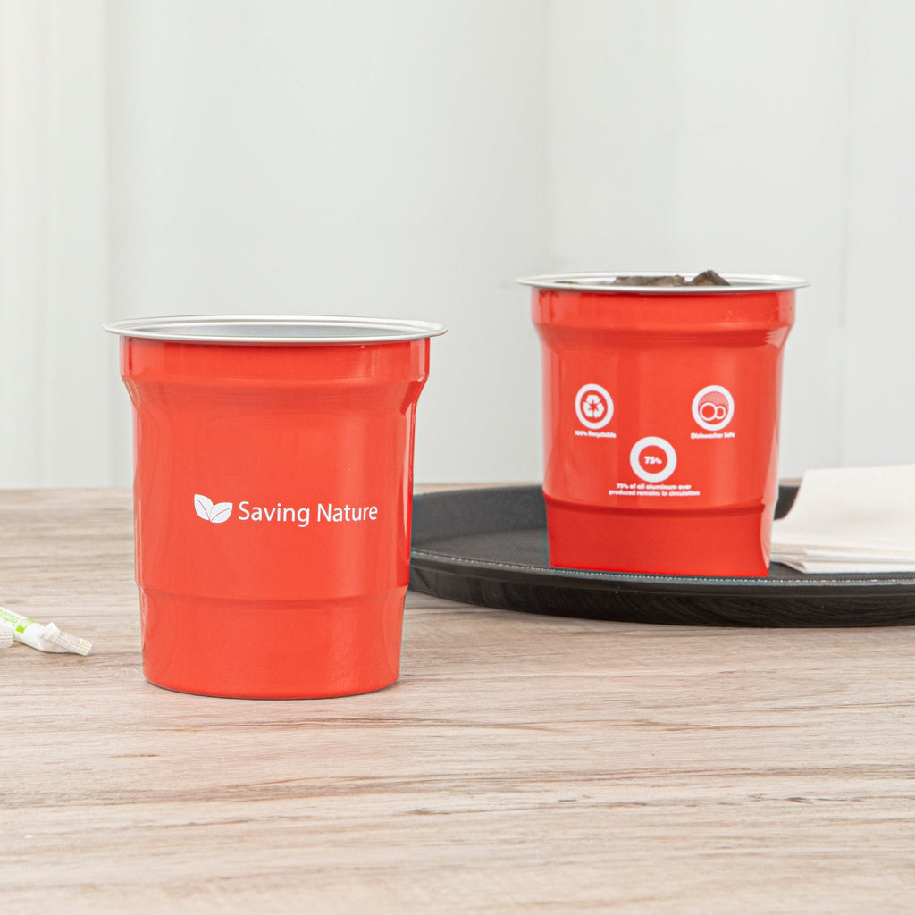 Saving Nature 16 oz Red Aluminum Drinking Cup - 3 3/4" x 3 3/4" x 4" - 10 count box