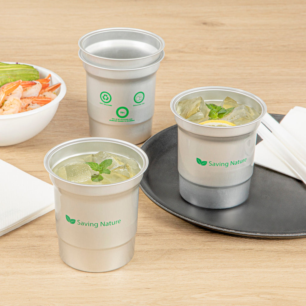 Saving Nature 16 oz Aluminum Drinking Cup - 3 3/4" x 3 3/4" x 4" - 100 count box