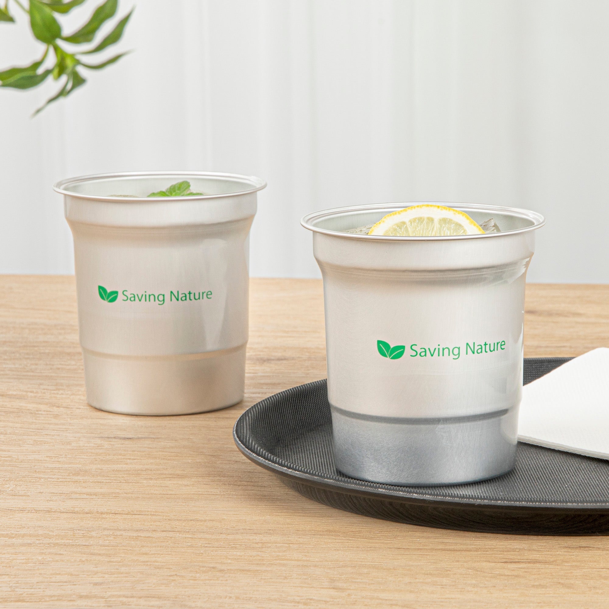 Saving Nature 16 oz Aluminum Drinking Cup - 3 3/4" x 3 3/4" x 4" - 100 count box
