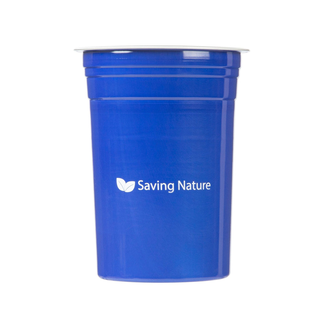 Saving Nature 20 oz Blue Aluminum Drinking Cup - 3 3/4" x 3 3/4" x 5" - 10 count box