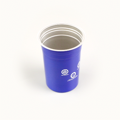Saving Nature 20 oz Blue Aluminum Drinking Cup - 3 3/4" x 3 3/4" x 5" - 10 count box