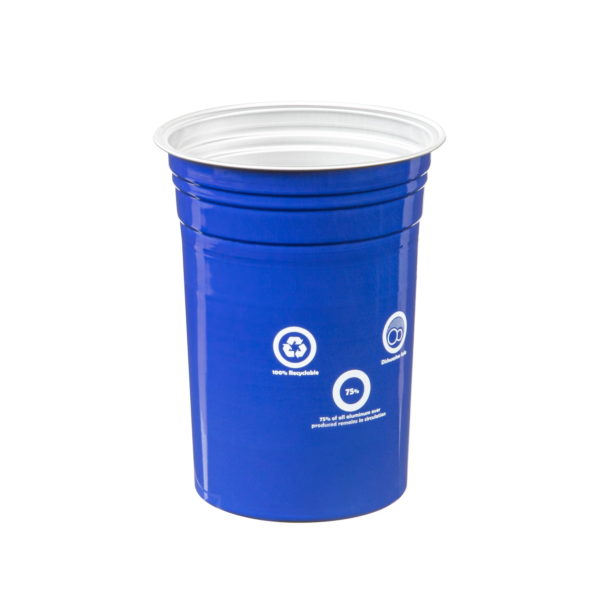 Saving Nature 20 oz Blue Aluminum Drinking Cup - 3 3/4" x 3 3/4" x 5" - 10 count box