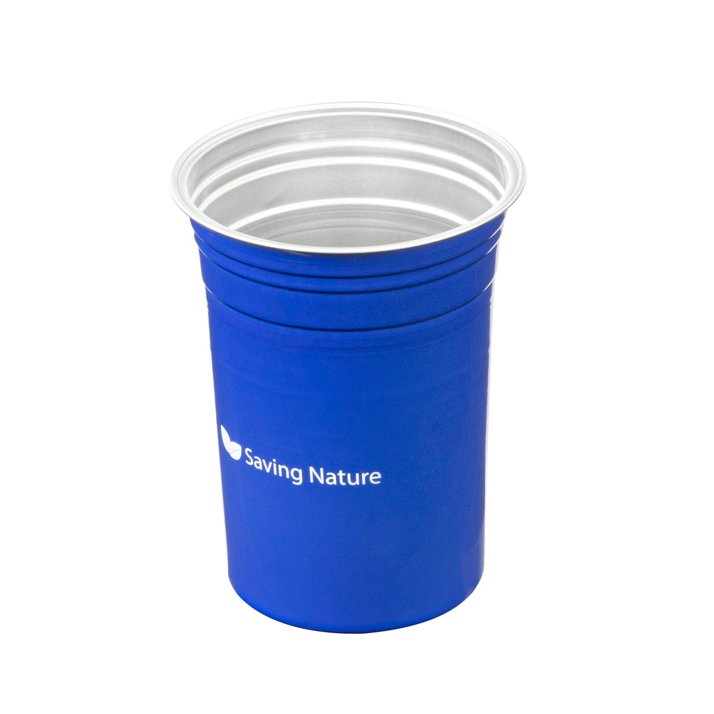 Saving Nature 20 oz Blue Aluminum Drinking Cup - 3 3/4" x 3 3/4" x 5" - 100 count box