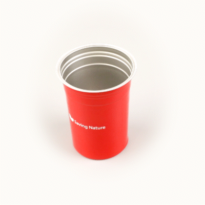 Saving Nature 20 oz Red Aluminum Drinking Cup - 3 3/4" x 3 3/4" x 5" - 10 count box