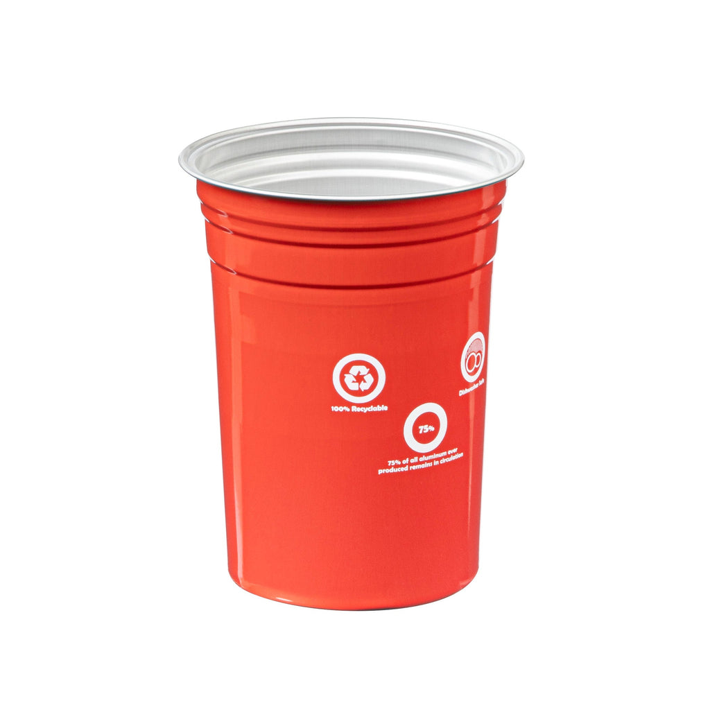 Saving Nature 20 oz Red Aluminum Drinking Cup - 3 3/4" x 3 3/4" x 5" - 10 count box