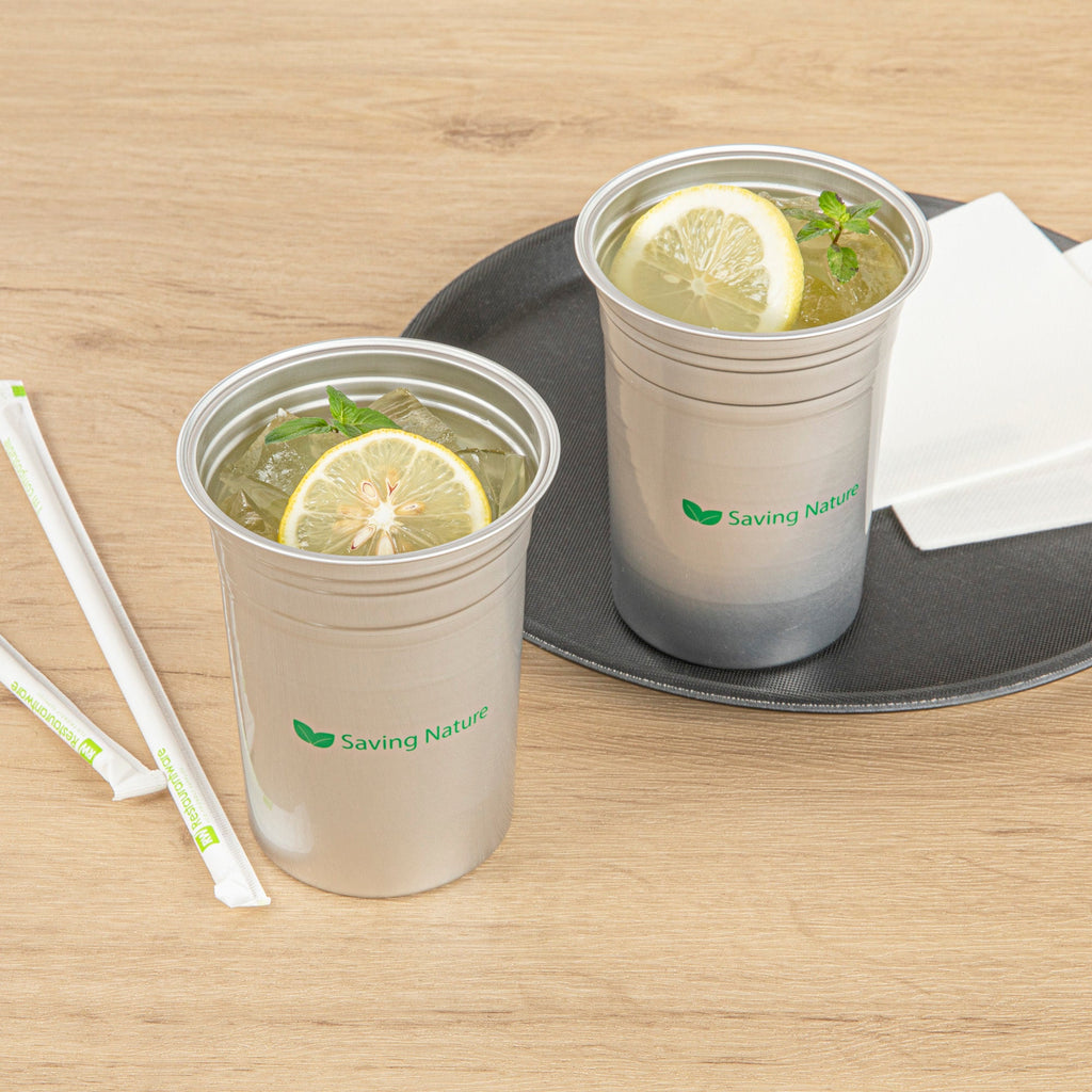Saving Nature 20 oz Aluminum Drinking Cup - 3 3/4" x 3 3/4" x 5" - 10 count box