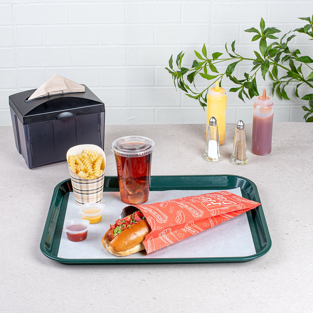 Bag Tek Red Paper Printed Hot Dog Foil Bag - Pint Size - 4 1/2" x 2" x 11 1/2" - 100 count box
