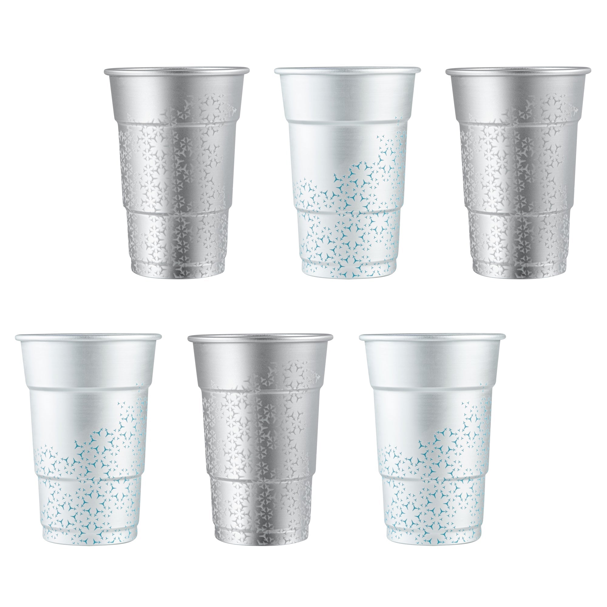 Saving Nature 16 oz Aluminum Color Changing Drinking Cup - 3 1/2'' x 3 1/2'' x 5'' - 4 count box
