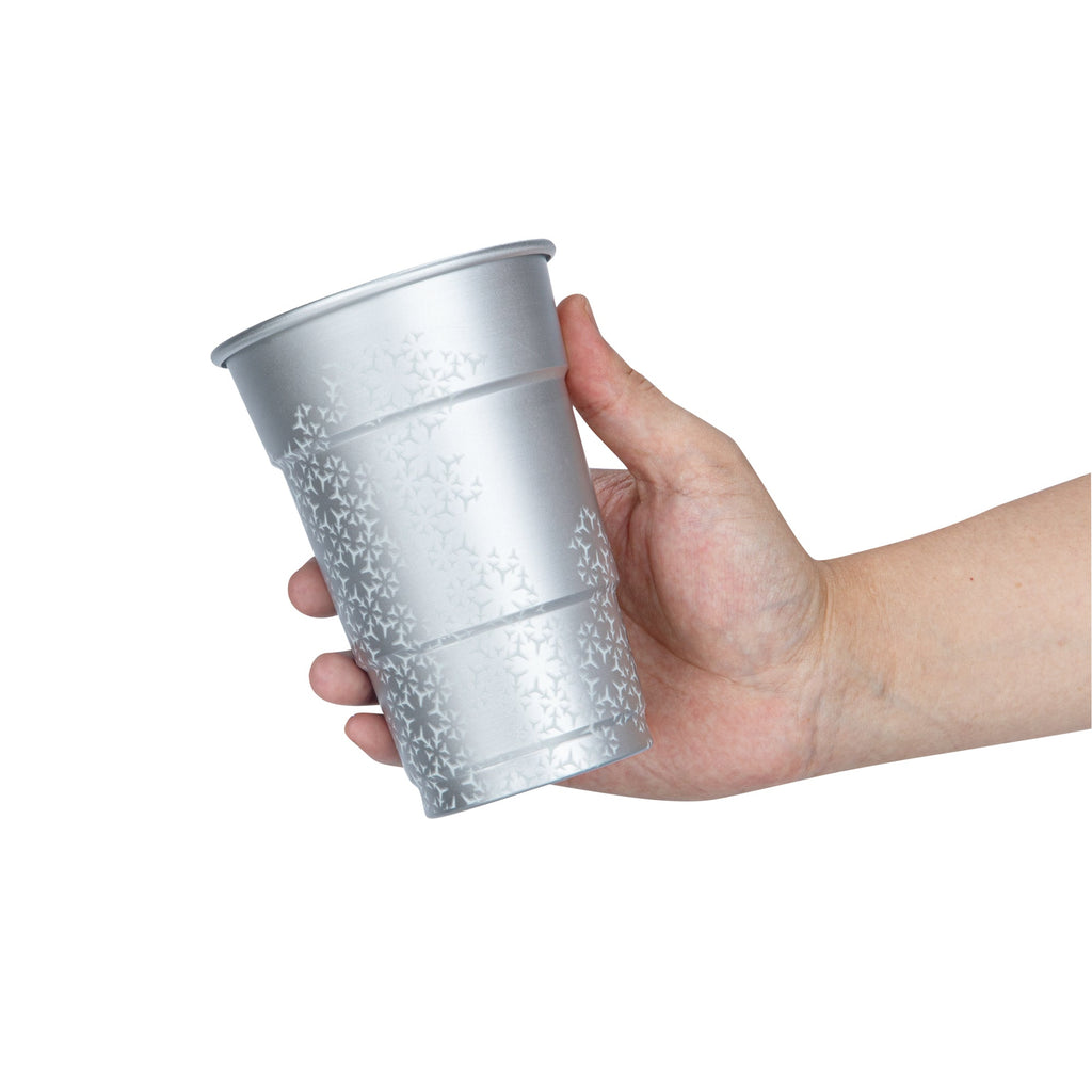 Saving Nature 16 oz Aluminum Color Changing Drinking Cup - 3 1/2'' x 3 1/2'' x 5'' - 4 count box