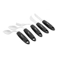 Adapt Tek Black Stainless Steel 5-Piece Adaptive Offset Utensil Set - Right Hand, Lightweight, Non-Slip - 1 count box
