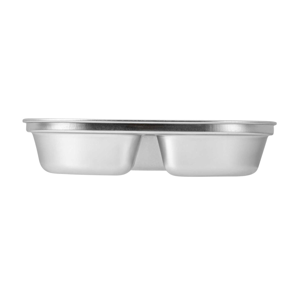 Met Lux Ambidextrous Square Stainless Steel Tray - 3 Compartments - 7 3/4" x 7 3/4" x 1 3/4" - 2 count box