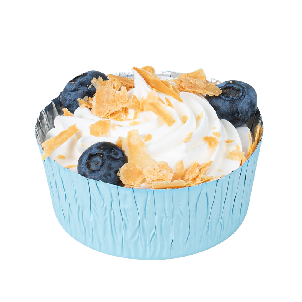 Pastry Tek 3 oz Round Blue Foil Ramekin Cup - 3/4" x 3/4" x 1/2" - 200 count box