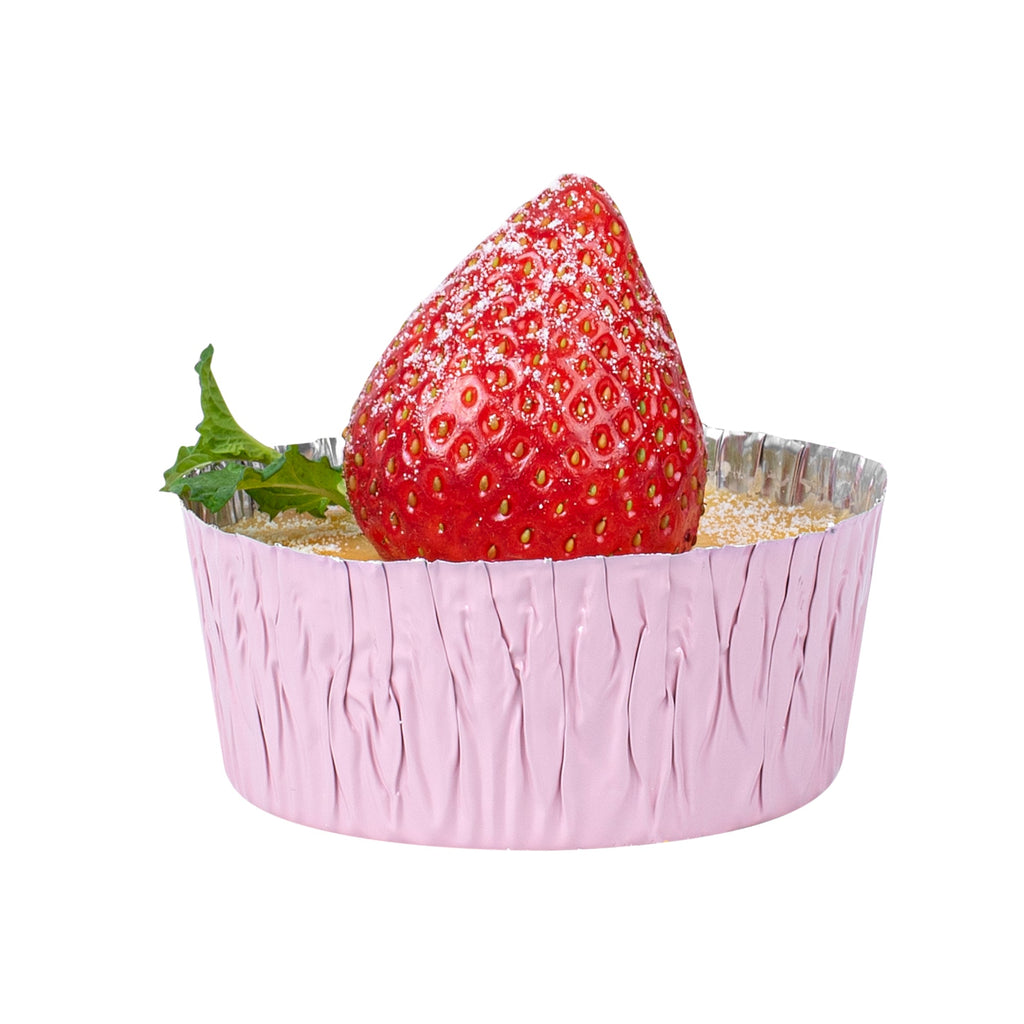 Pastry Tek 3 oz Round Pink Foil Ramekin Cup - 3/4" x 3/4" x 1/2" - 200 count box