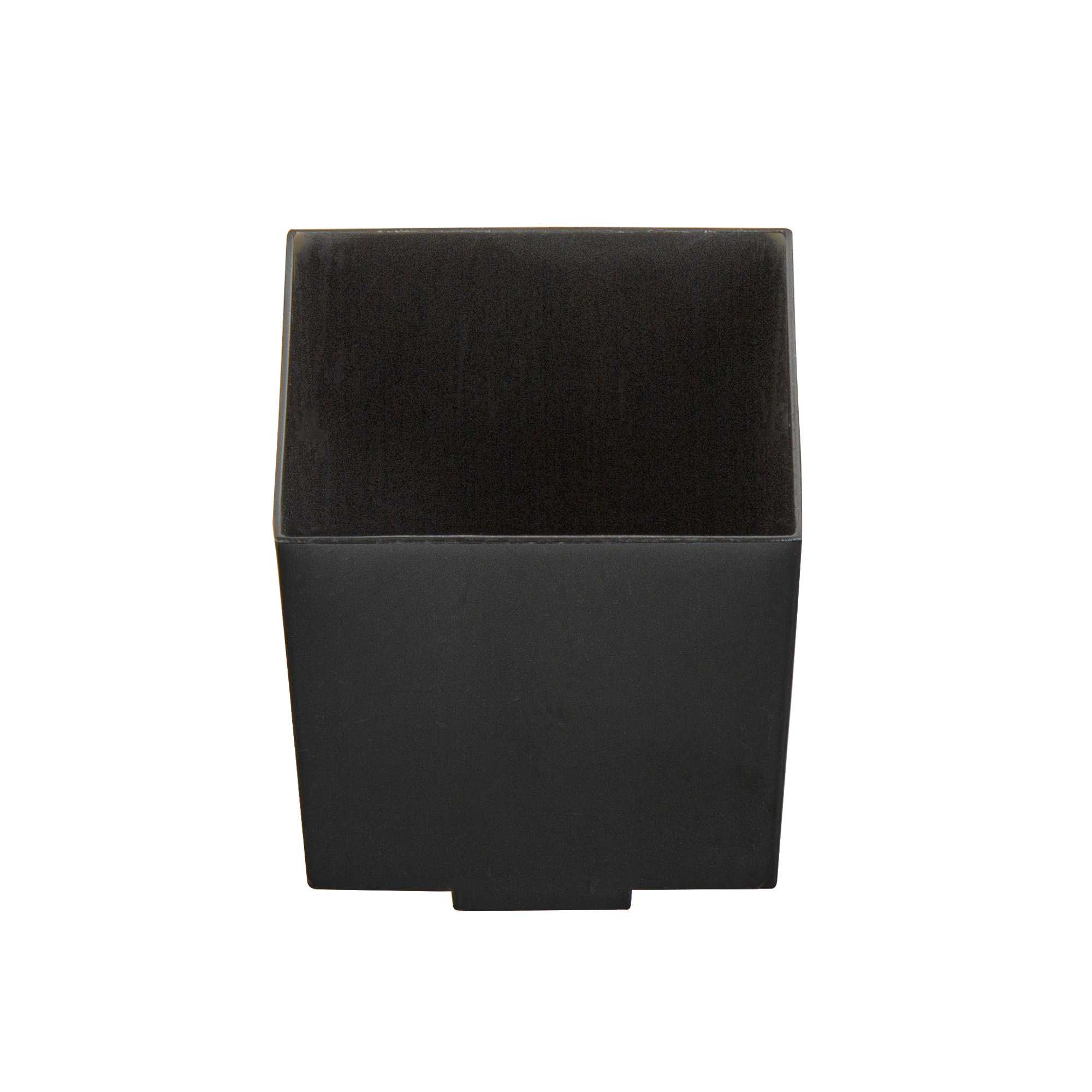 Mini Serve 3 oz Square Black Plastic Quadrato Cup - 1 3/4" x 1 1/2" x 1 3/4" - 100 count box