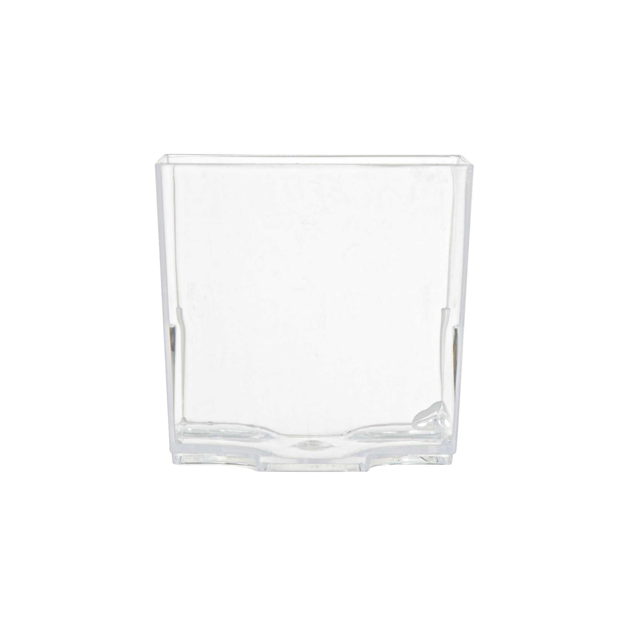 Mini Serve 2 oz Square Clear Plastic Quadrato Cup - 1 3/4" x 1 3/4" x 1 1/2" - 100 count box
