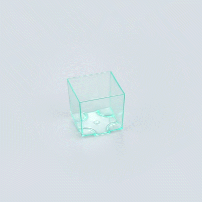 Mini Serve 3 oz Square Seagreen Plastic Quadrato Cup - 1 3/4" x 1 1/2" x 1 3/4" - 100 count box