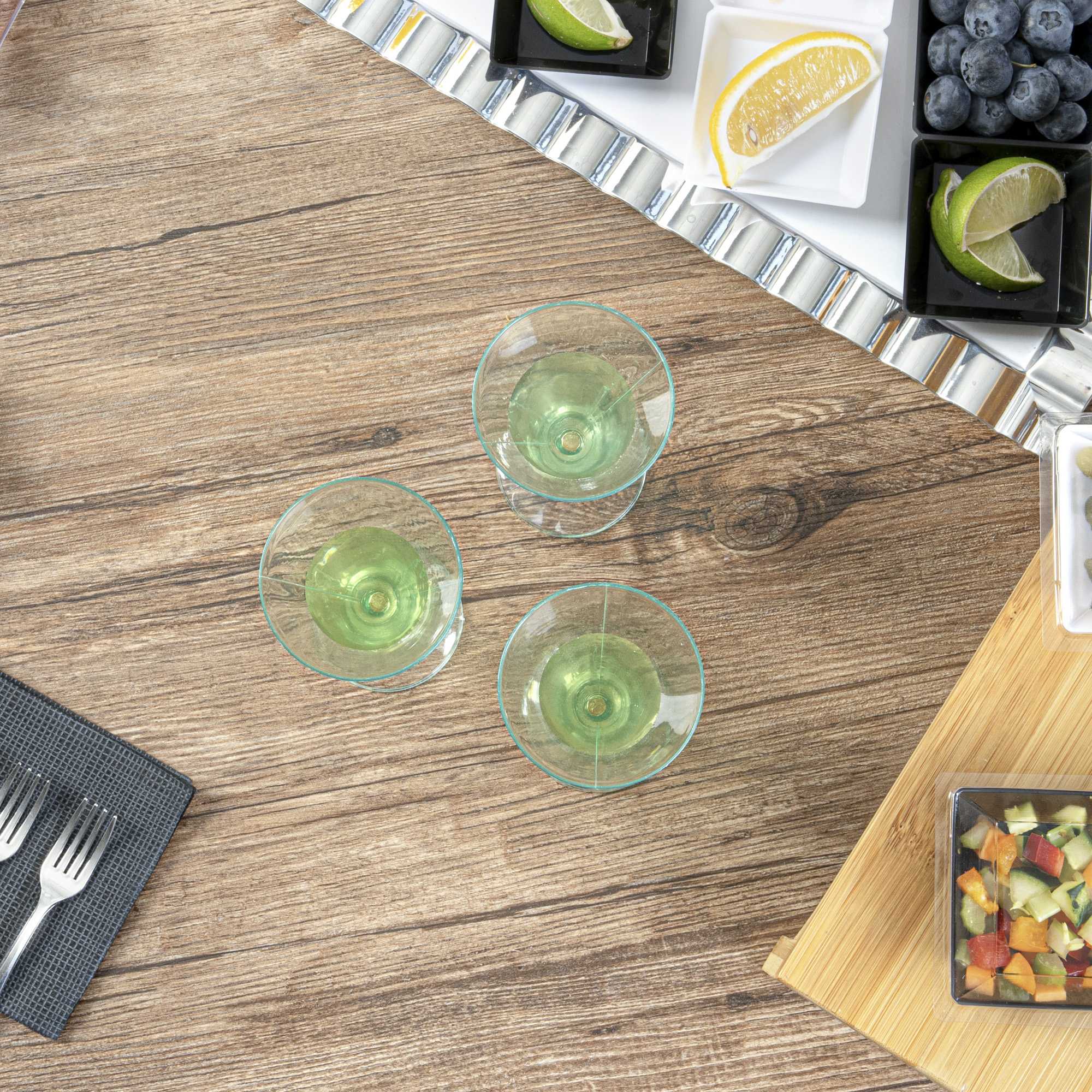 Bev Tek 3 oz Round Seagreen Plastic Aperitif Glass - 2 1/2" x 2 1/2" x 5" - 100 count box