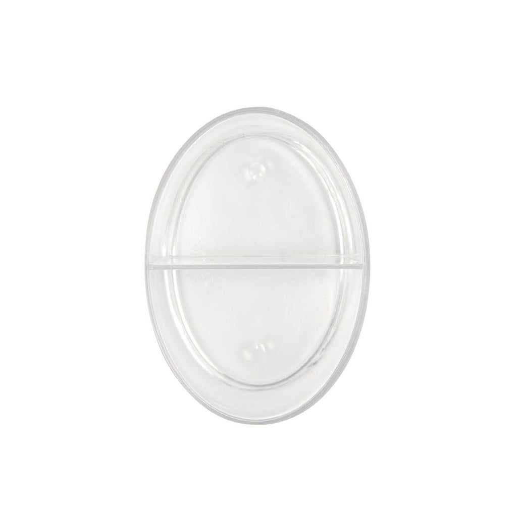 Mini Serve 4 oz Oval Clear Plastic Duet Tasting Cup - 2 Compartments - 2 1/2" x 1 3/4" x 2 1/2" - 100 count box
