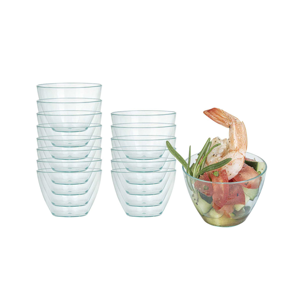 Mini Serve 3 oz Round Seagreen Plastic Mini Tasting Bowl - 2" x 2" x 1 1/2" - 20 count box