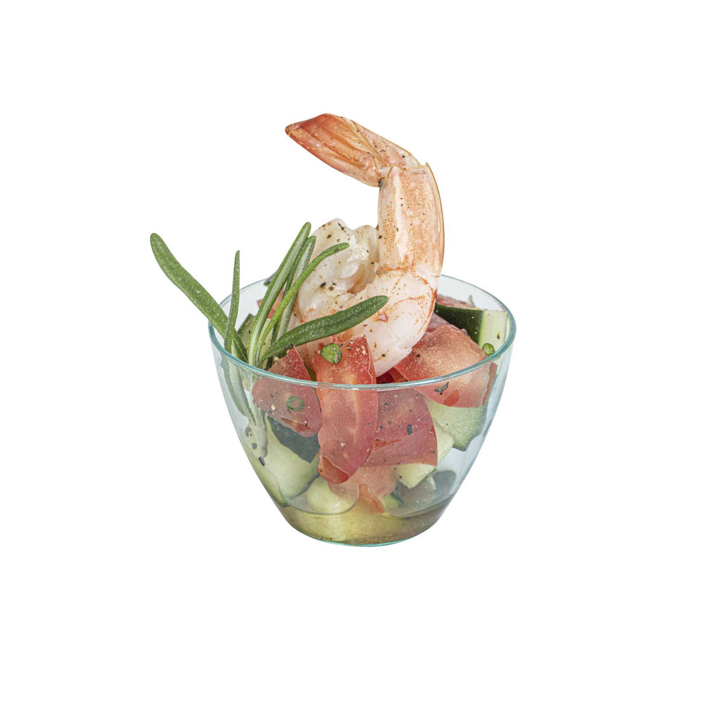 Mini Serve 3 oz Round Seagreen Plastic Mini Tasting Bowl - 2" x 2" x 1 1/2" - 20 count box