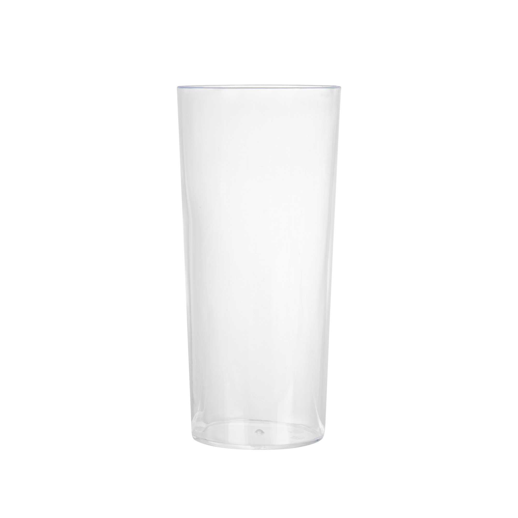 Bev Tek 5 oz Round Clear Plastic Cannello Cocktail Glass - 1 3/4" x 1 3/4" x 4" - 100 count box