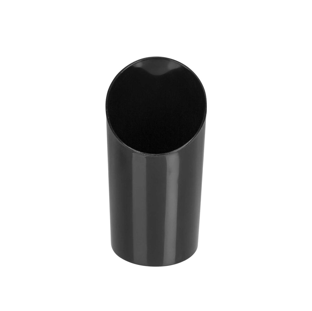 Mini Serve 3 oz Round Black Plastic Incline Shot Glass - 2" x 2" x 3 1/4" - 20 count box