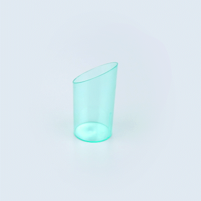 Mini Serve 3 oz Round Seagreen Plastic Incline Shot Glass - 2" x 2" x 3 1/4" - 20 count box