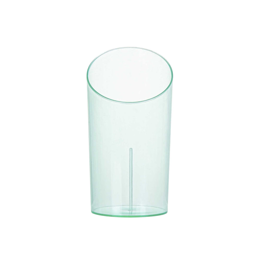 Mini Serve 3 oz Round Seagreen Plastic Incline Shot Glass - 2" x 2" x 3 1/4" - 100 count box