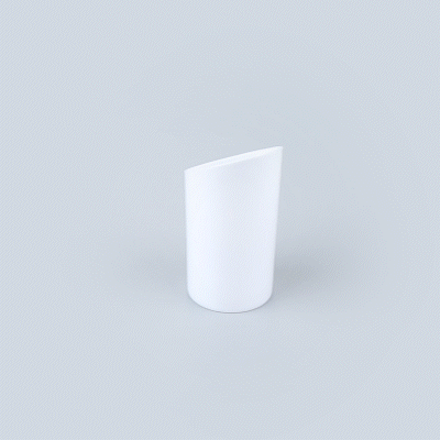 Mini Serve 3 oz Round White Plastic Incline Shot Glass - 2" x 2" x 3 1/4" - 100 count box