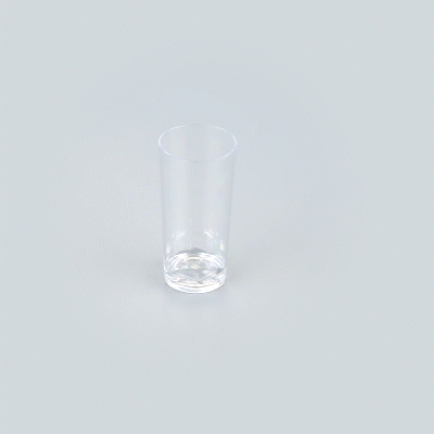 Mini Serve 2 oz Round Clear Plastic Cannello Shot Glass - 1 1/2" x 1 1/2" x 3" - 20 count box