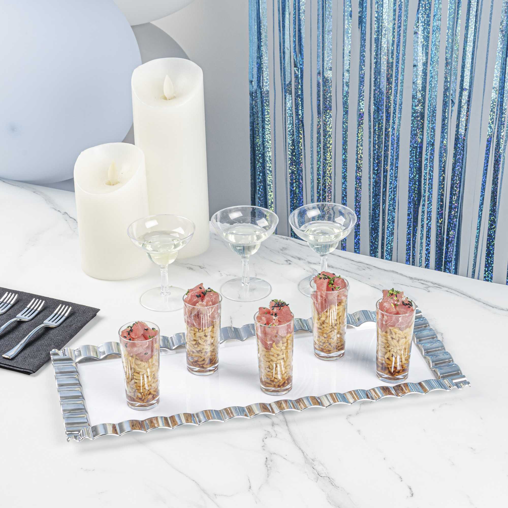 Mini Serve 2 oz Round Clear Plastic Cannello Shot Glass - 1 1/2" x 1 1/2" x 3" - 20 count box
