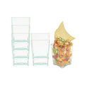 Mini Serve 4 oz Square Seagreen Plastic Tall Quadrato Cup - 2" x 2" x 2 3/4" - 20 count box