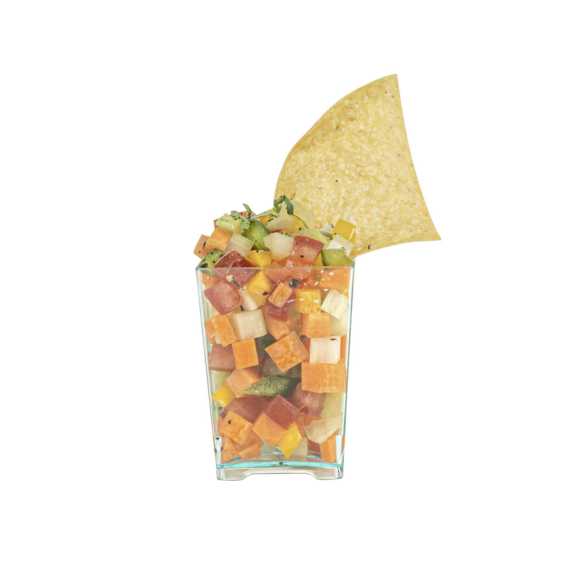 Mini Serve 4 oz Square Seagreen Plastic Tall Quadrato Cup - 2" x 2" x 2 3/4" - 20 count box