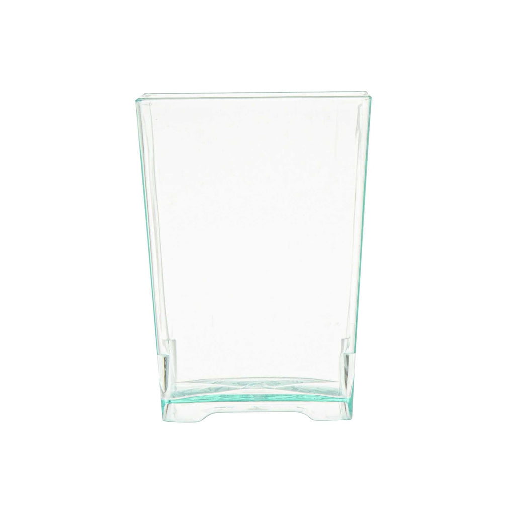 Mini Serve 4 oz Square Seagreen Plastic Tall Quadrato Cup - 2" x 2" x 2 3/4" - 20 count box