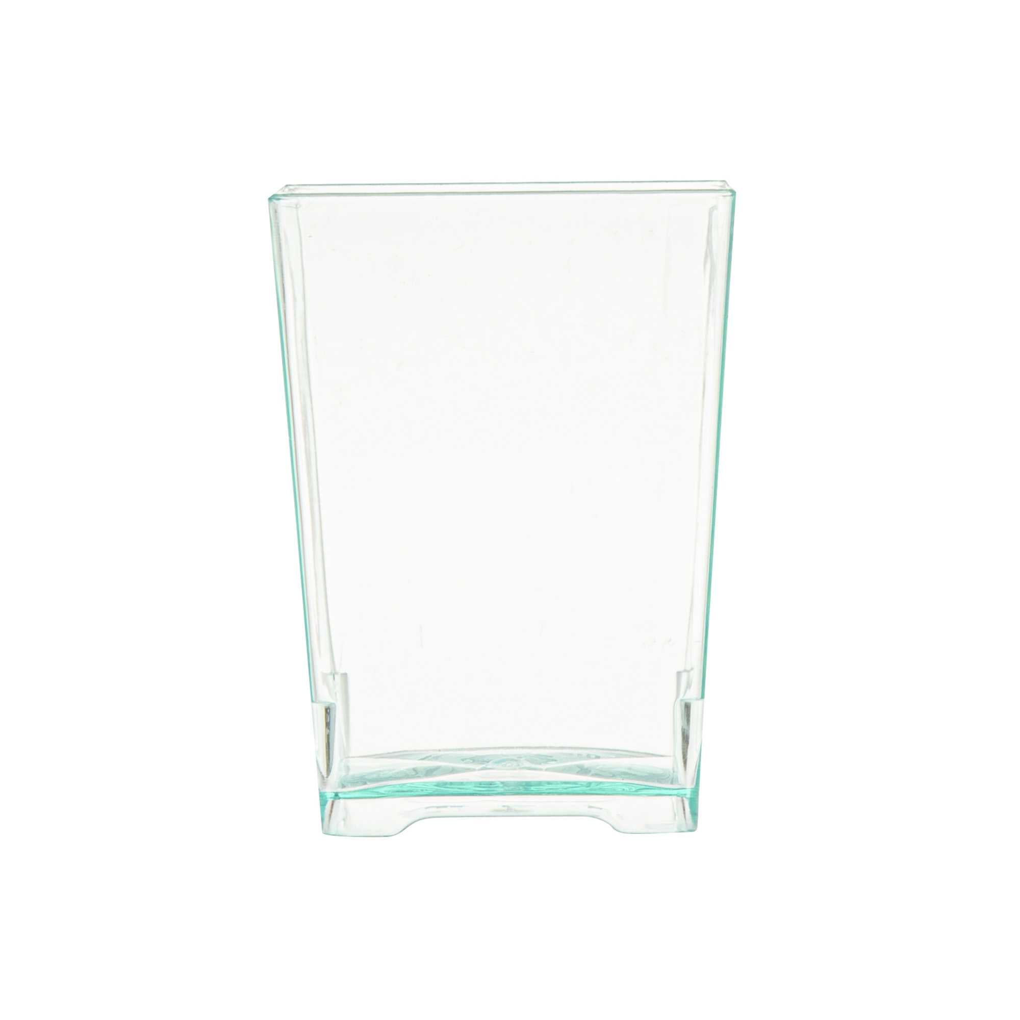 Mini Serve 4 oz Square Seagreen Plastic Tall Quadrato Cup - 2" x 2" x 2 3/4" - 20 count box