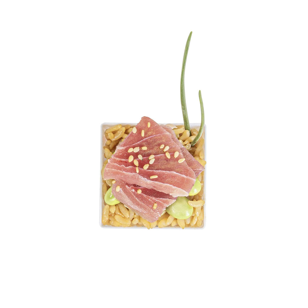 Mini Serve 4 oz Square White Plastic Tall Quadrato Cup - 2" x 2 3/4" x 2" - 100 count box