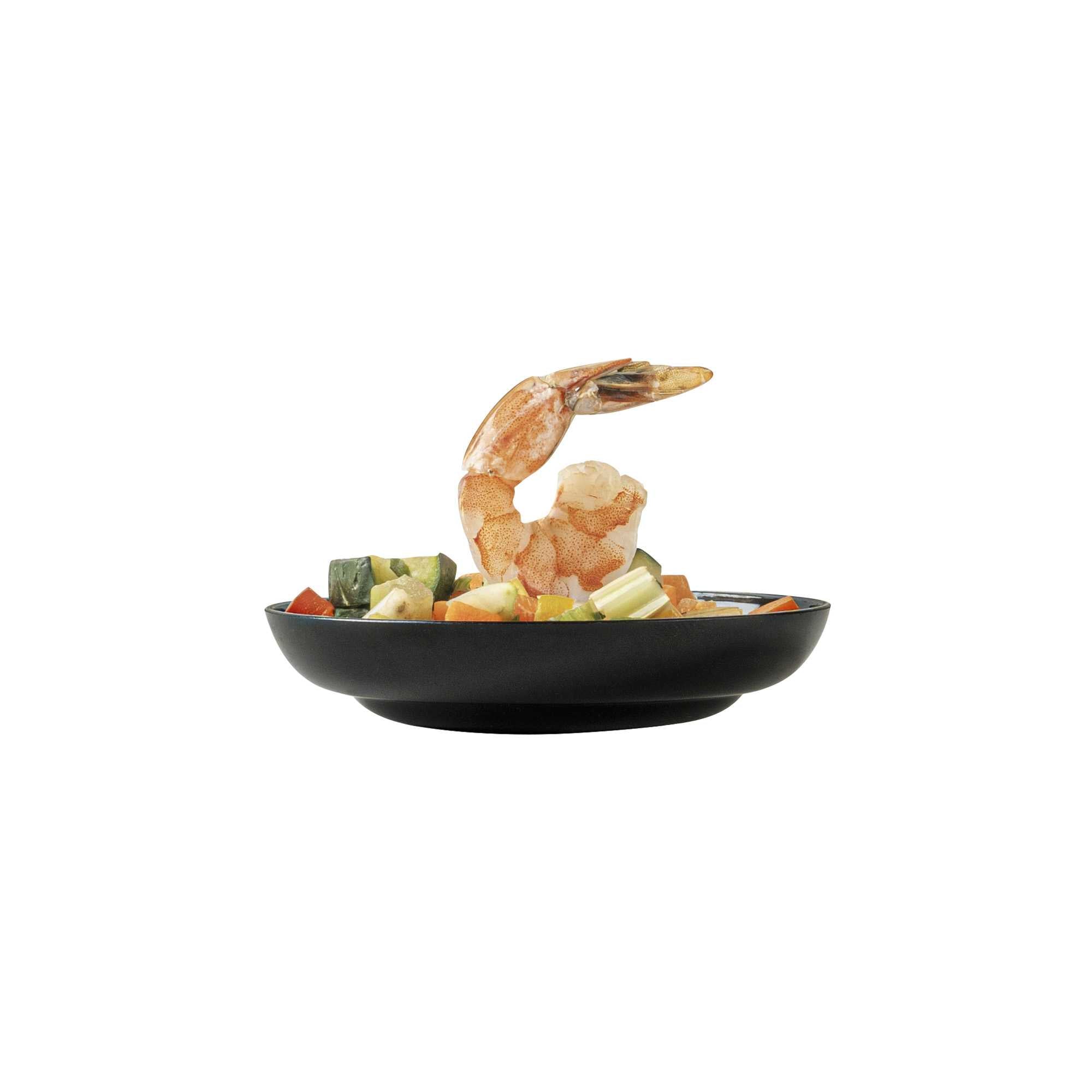 Mini Serve Round Black Plastic Mini Rotondo Plate - 3 1/4" x 3 1/4" x 3/4" - 100 count box