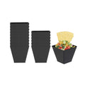 Mini Serve 2 oz Square Black Plastic Mini Kova Cup - 2" x 2" x 1 3/4" - 20 count box