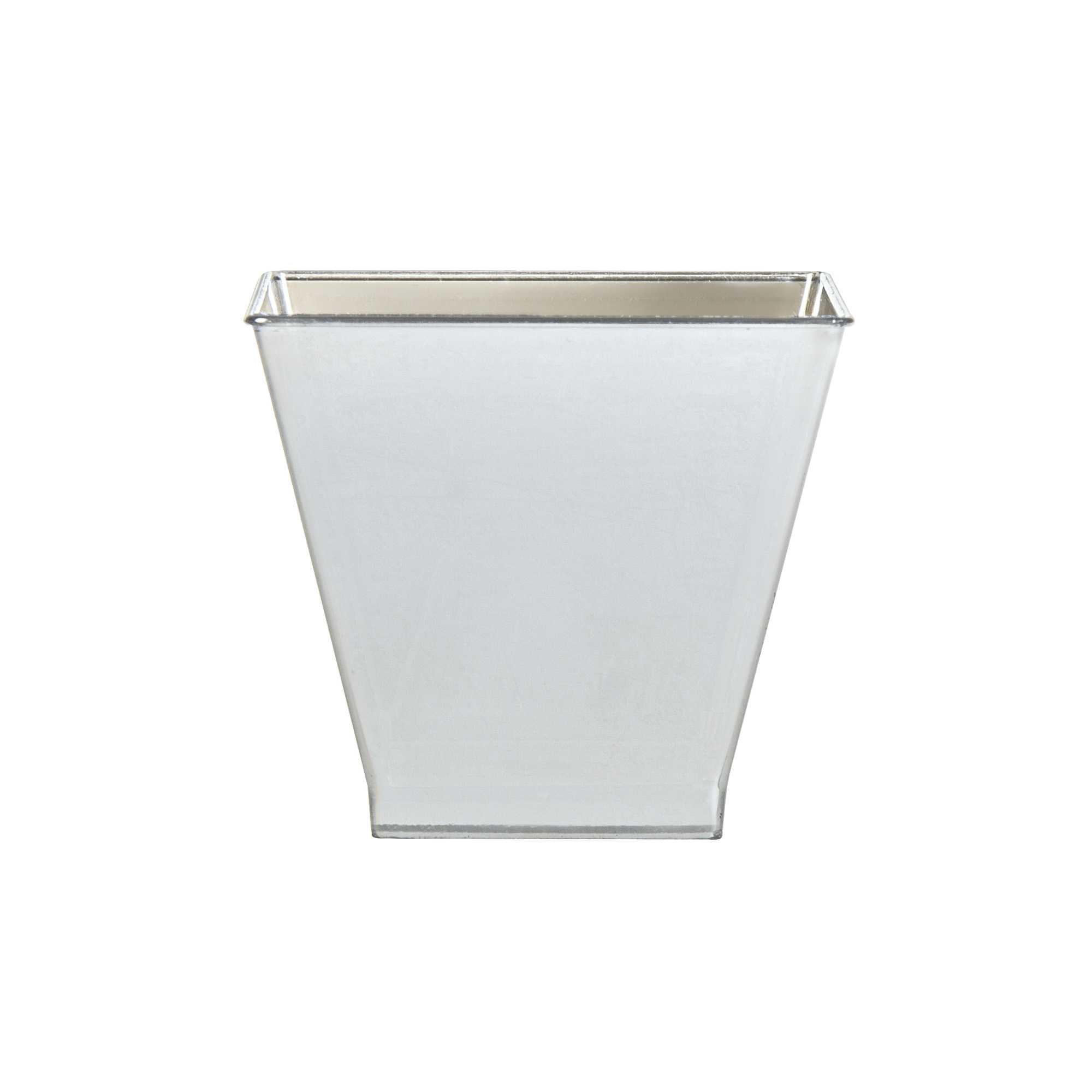 Mini Serve 2 oz Square Smoked Gray Plastic Mini Kova Cup - 2" x 2" x 1 3/4" - 100 count box