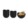 Mini Serve 2 oz Round Black Plastic Le Fleur Cup - 2 1/4" x 1 1/2" x 1 1/4" - 100 count box