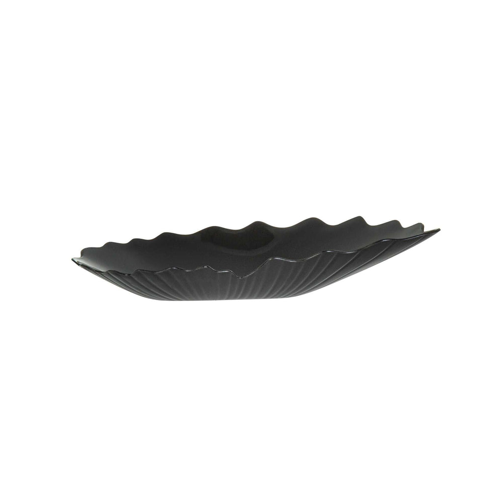 Mini Serve Black Plastic Mini Coquille Plate - 3 1/4" x 3 1/4" x 1/2" - 100 count box