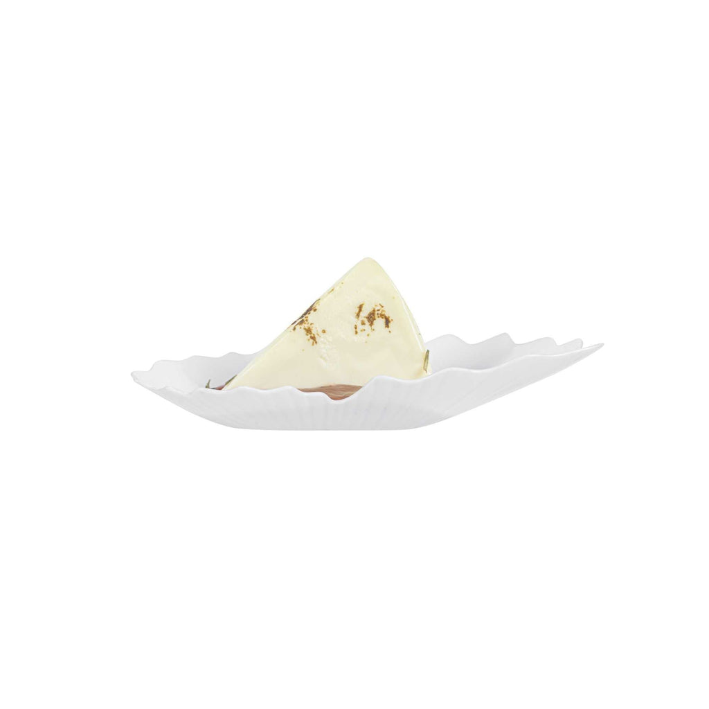 Mini Serve White Plastic Mini Coquille Plate - 3 1/4" x 3 1/4" x 1/2" - 100 count box