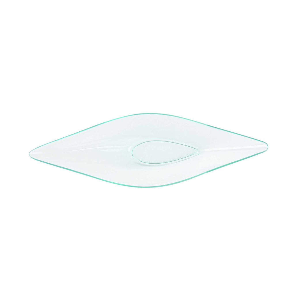 Mini Serve Diamond Seagreen Plastic Canoe Dish - 5" x 1 1/2" x 3/4" - 100 count box