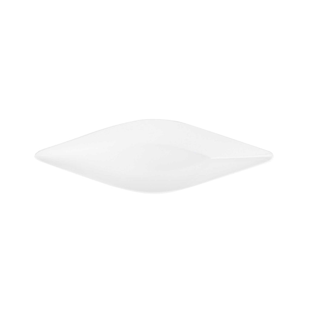Mini Serve Diamond White Plastic Canoe Dish - 5" x 1 1/2" x 3/4" - 100 count box
