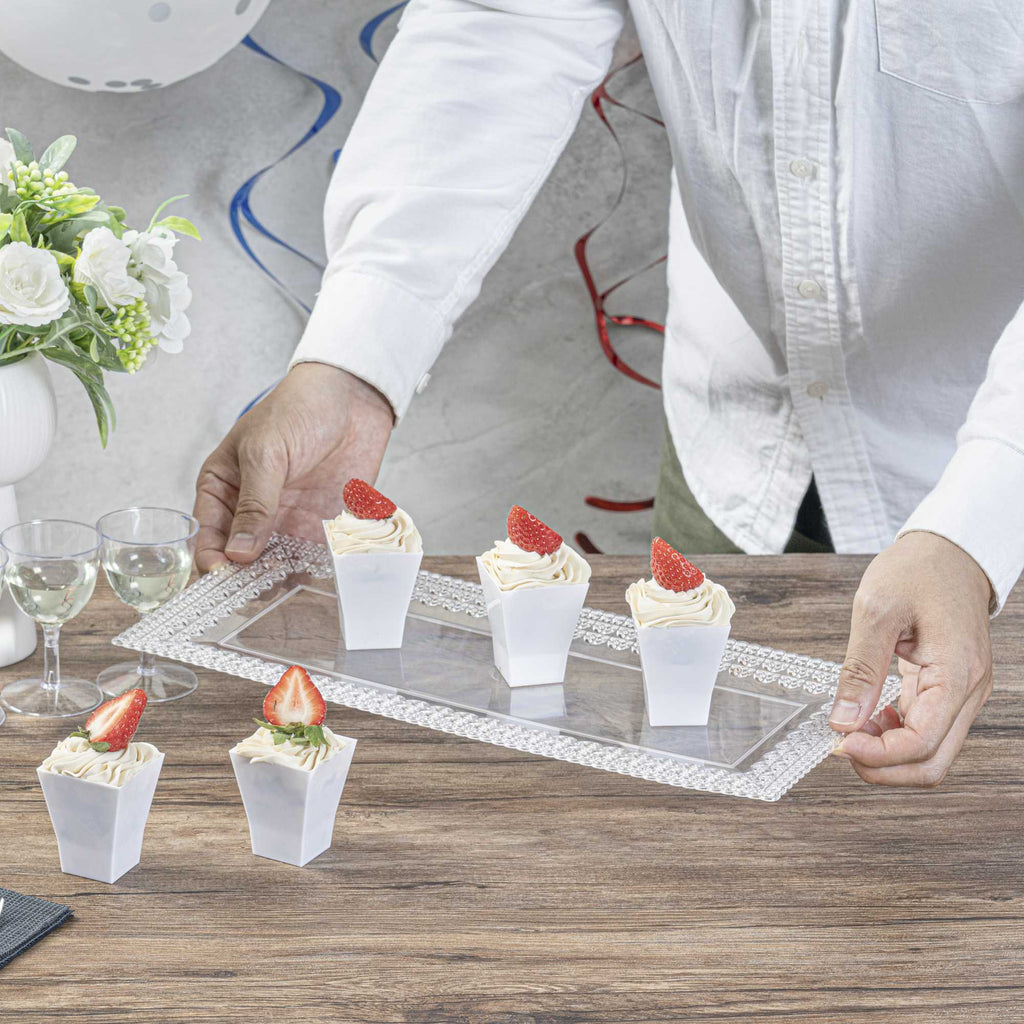 Mini Serve 2 oz Square White Plastic Bonito Cup - 1 3/4" x 1 3/4" x 2 1/4" - 100 count box