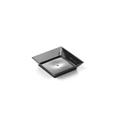 Mini Serve Square Black Plastic Mini Modern Plate - 2 1/2" x 2 1/2" x 1/2" - 25 count box