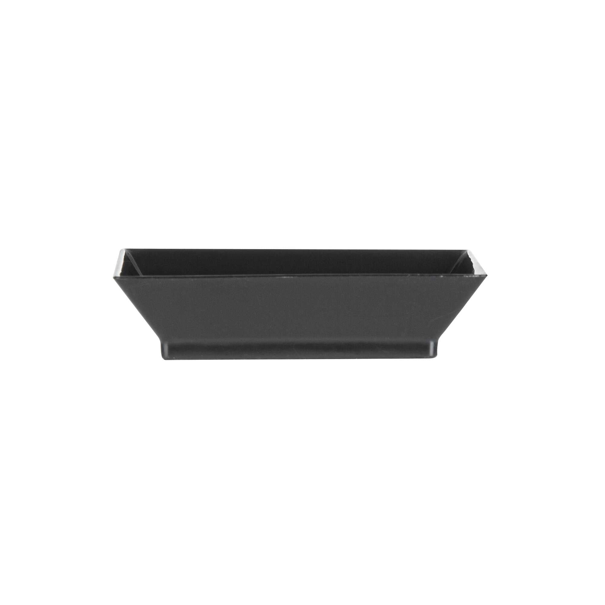 Mini Serve Square Black Plastic Mini Modern Plate - 2 1/2" x 2 1/2" x 1/2" - 25 count box